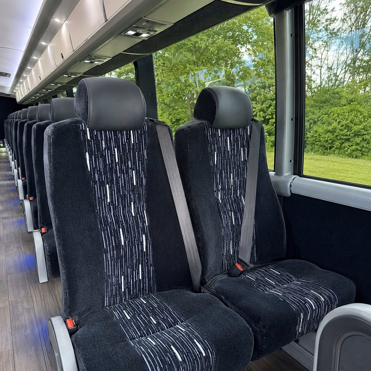 56 passenger charter bus interior