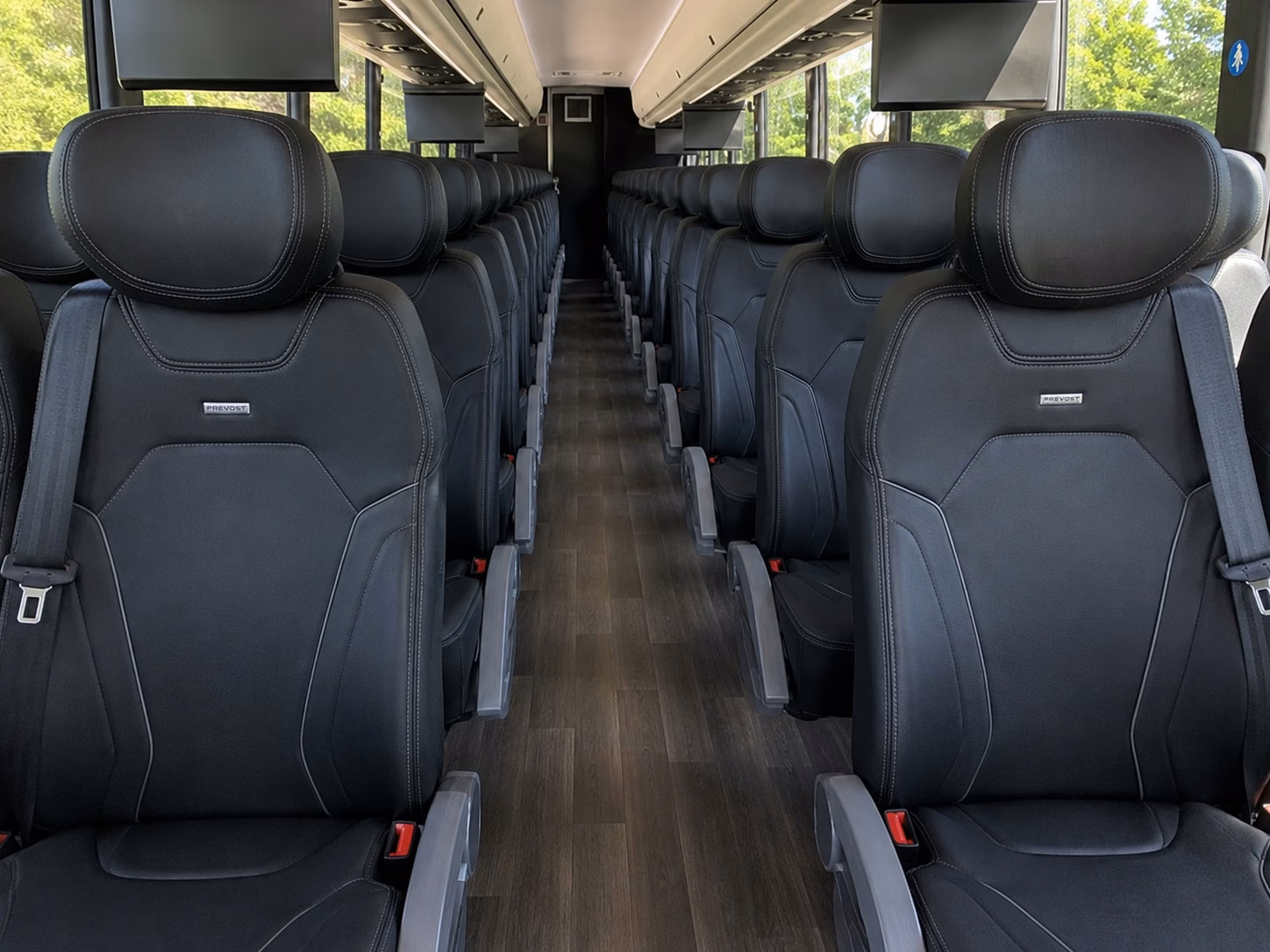 baltimore charter bus rental interior